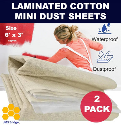 2Xlaminated Cotton Dust Sheet For  Painting And Decorating(L)1.8M(W)0.9M from B&Q