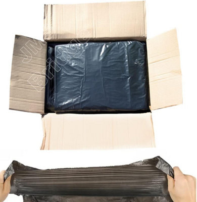  - Heavy Duty Refuse Sacks 100L Black Bin Bags (50 Pack) Extra Strong Leak Resistant Waste Disposal Bags For HouseholdGarden