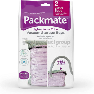  - 2Pc Large High Volume Vacuum Storage Bag Set (55X85X25Cm) By Packmate