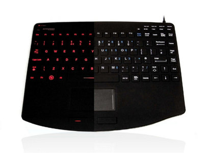 Accuratus Easy-Clean Accumed 540 V2Usb Mini Sealed Ip67 Led Red Backlit Antibacterial Clinical/medical Keyboard/large Touchpad from B&Q