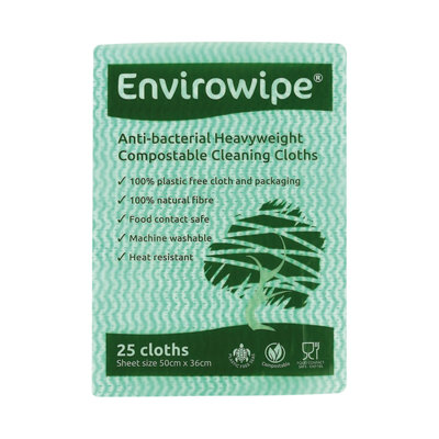 Envirowipe  Antibacterial Green Cleaning Cloths (25 Pack) EWF152 - Image 5