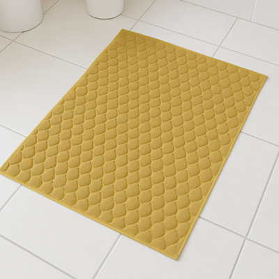 Teardrop Cotton Jacquard Toweling Heavyweight Bath MatOchre from B&Q