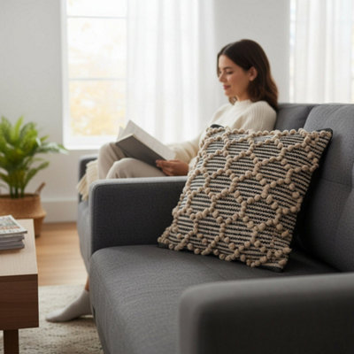 - Indoor & Outdoor Cushion  Navy Honeycomb (45Cm)