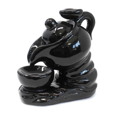 Kdmd Unisex Black Backflow Incense Burner - Tea Pot In - Image 3