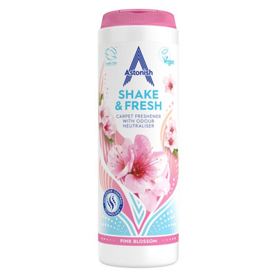 Astonish Shake & Fresh Pink Blossom Carpet Freshener350G from B&Q