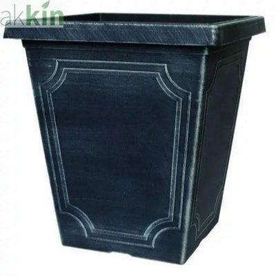 Estate Planter Tall Square 35CmChalk Effect from B&Q
