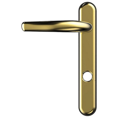 UAP Limited Uap High Security Signature Door Handle Pair 219mm Short Backplate Gold Anodised from B&Q