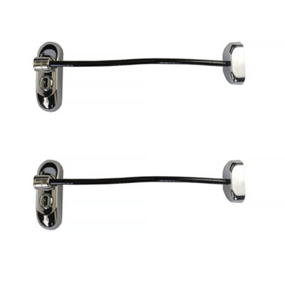 UAP Limited Uap Window Restrictor With KeyWindow Safety Locks20Cm CableAll Types Of Windows2 LocksChromeBlack Cable from B&Q