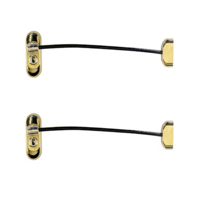 UAP Limited Uap Window Restrictor With KeyWindow Safety Locks20Cm CableAll Types Of Windows2 LocksPvd GoldBlack Cable from B&Q