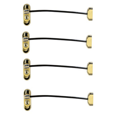 UAP Limited Uap Window Restrictor With KeyWindow Safety Locks20Cm CableAll Types Of Windows4 LocksPvd GoldBlack Cable from B&Q