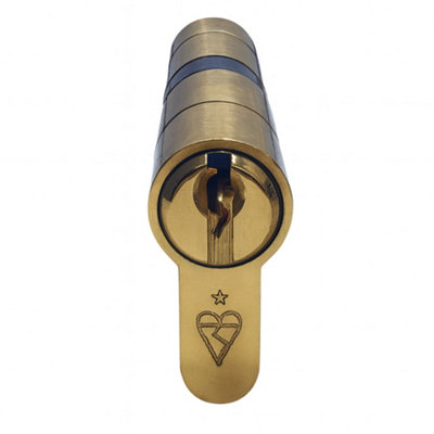 UAP Limited Uap Double Euro Cylinder Lock1 Star Kitemarked Door Barrel Lock3 KeysSuitable For All Door Types30/40 (70mm)Brass from B&Q