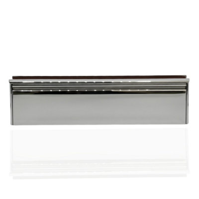 B&Q -  Firemongery Heavy Duty Stainless Steel 12" Letterplate Replacement For 44mm Timber Fd30 Doors Mirror Polished