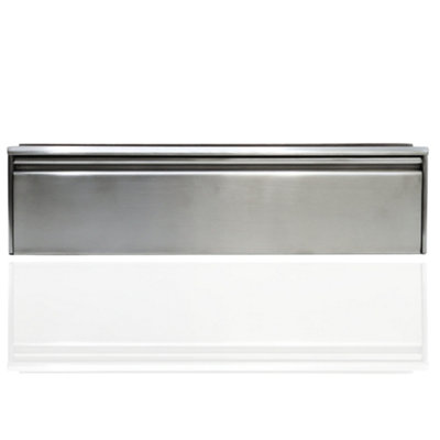 B&Q -  Firemongery Heavy Duty Stainless Steel 12" Letterplate Replacement For 44mm Timber Fd30 Doors Satin Stainless