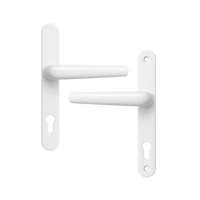 UAP Limited Uap Signature External Door Handles Pair 243mm Backplate In Aluminium For UpvcComposite And Timber Doors White from B&Q