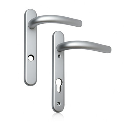 UAP Limited Uap High Security Signature Aluminium Short Backplate External Door Handles Pair 219mm Silver Anodised from B&Q