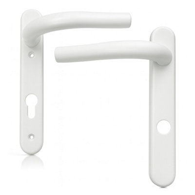 UAP Limited Uap High Security Signature Aluminium Short Backplate External Door Handles Pair 219mm White from B&Q