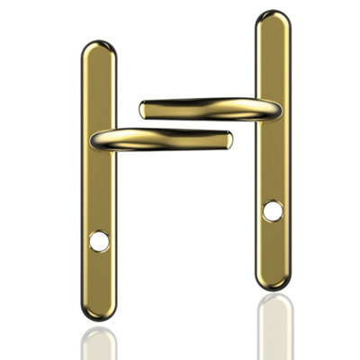 UAP Limited Uap High Security Signature Aluminium Backplate External Door Handles Pair 243mm For Composite And Timber Doors Gold Anodised from B&Q