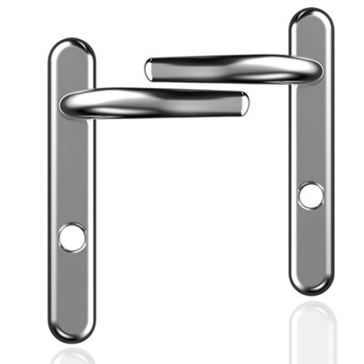 UAP Limited Uap High Security Signature Stainless Steel Short Backplate External Door Handles Pair 243mm Silver from B&Q