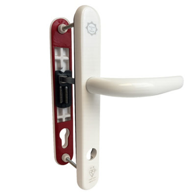 UAP Limited Uap High Security Signature External Door Handle Pair 243mm Long Backplate In Aluminium White from B&Q
