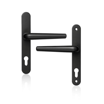 UAP Limited Uap Signature External Door Handles Pair 243mm Backplate In Aluminium For UpvcComposite And Timber Doors Black from B&Q