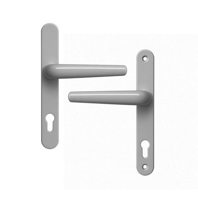 UAP Limited Uap Signature External Door Handles Pair 243mm Backplate In Aluminium For UpvcComposite And Timber Doors Silver from B&Q