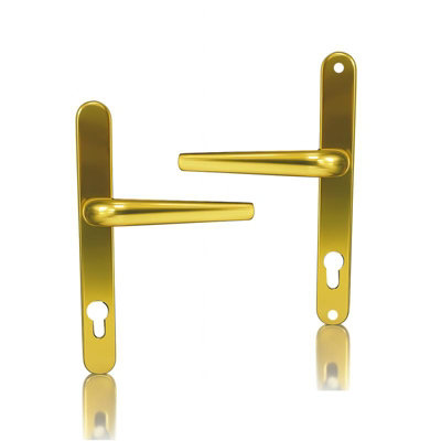 UAP Limited Uap Signature External Door Handles Pair 243mm Backplate In Aluminium For UpvcComposite And Timber Doors Anodised Gold from B&Q