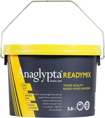 B&Q -  Ready Mixed Easy Paste Wallpaper Adhesive By Anaglypta2.5Kg Tub