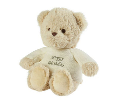 Warmies Sentiments Celebration Teddy Bear Happy Birthday from B&Q