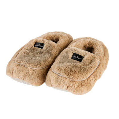 Warmies Ladies Latte Microwavable Slippers Wheat-Filled Lavender Scented Onesize (Uk3-7) from B&Q