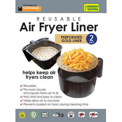 4x toastabags Air Fryer Liner Reusable Easy Clean Fits up to 5L Circular Fryers - Image 9