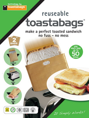 Netagon Resuable Toasted Toaster Sandwich Oven No Mess Toastabag Oven Liner- 2 Pack from B&Q
