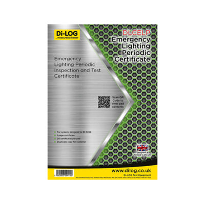 Di-Log Dlcelp Emergency Lighting Periodic Inspection And Test Certificate from B&Q