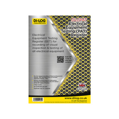 Di-Log Dlcpat Electrical Equipment Testing Logbook from B&Q