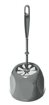 Toilet Brush And Holder Set Wc Bathroom Accessories Cleaning FreestandingGrey from B&Q