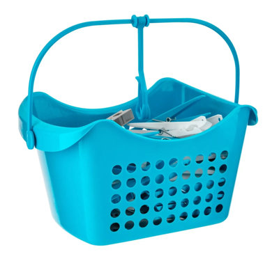 Celino Plastic Peg Basket 50 Pegs Clothes Garment Laundry Washing Line Hanging HookBlue from B&Q