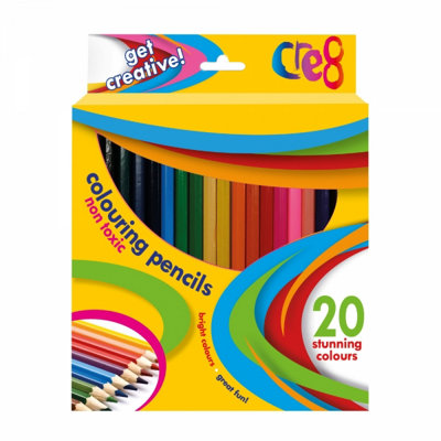 B&Q -  20 Colouring Pencils Pack Key Features 20 Vibrant Colours Wide Range Of Bright Shades For Creative Projects Smooth Colour