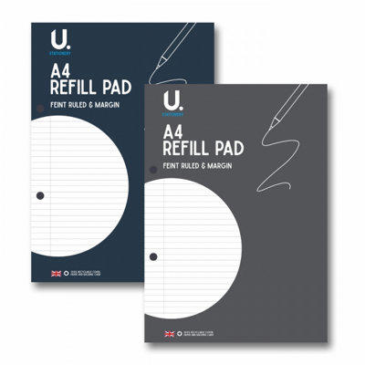 Martello U. (P1002) Feint Ruled & Margin A4 Refill Pad 130pg Assorted Colours X1 - Image 4