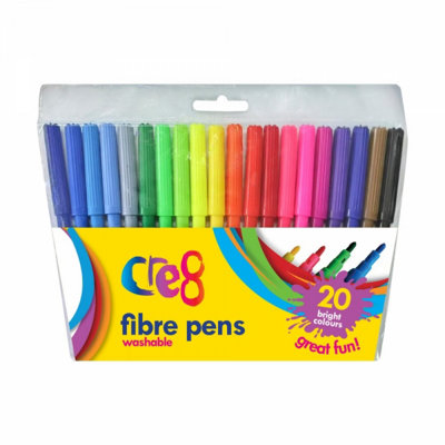 Fibre Pens 20 Pack Felt Tip Colouring Pens Art Drawing School Supplies - Image 8