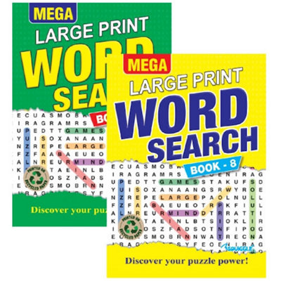 B&Q -  A4 Mega Large Print Word Search Book Assorted Large Print Word Searches Easy To Read Puzzles For Adults Seniors And All Ages