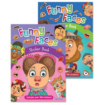A4 Funny Faces Sticker Book Kids Activity Create Your Own Faces Craft - Image 3