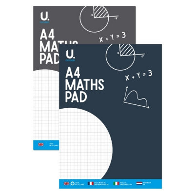 A4 Maths Pad Squared Graph Paper 70 Pages Exercise Book Assorted Designs - Image 9