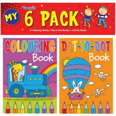 Squiggle P2199 A6 Mini Colouring & Activity Travel Sized Book Set - Pack of 6 - Image 7