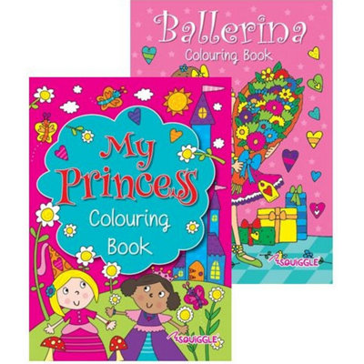 NEW, PRINCESS COLOURING BOOK PB WHITE PAPER 72 PICTURES FOR BOYS GIRLS - Image 8