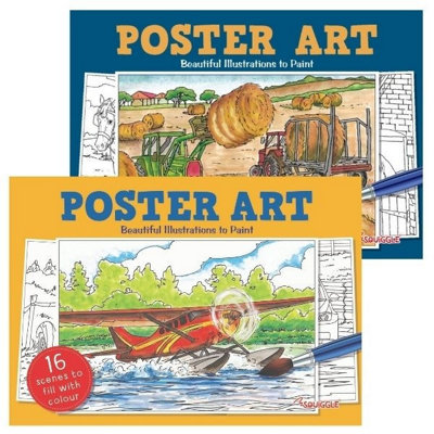 Squiggle P2872 Poster Art A4 Landscape Painting Colouring Books - Set of 2 - Image 4