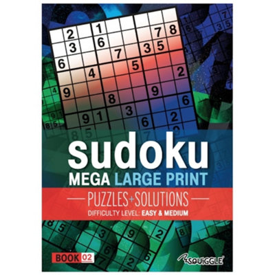 B&Q -  A4 Mega Large Print Modern Sudoku Book Easy Medium Large Print Sudoku Puzzles Easy To Read Grids For Comfortable Puzzle Solving