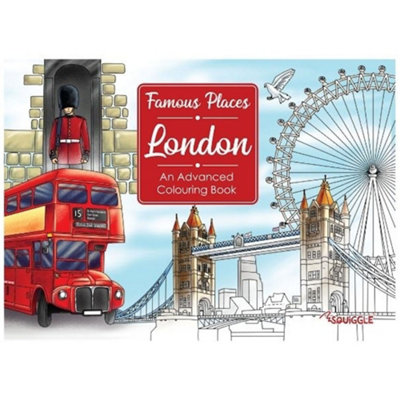 Martello 40 Pages London Famous Places Advanced Colouring Book - Red - Image 5