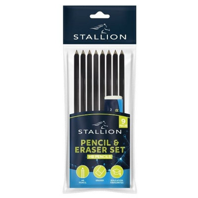 Set of 8 HB Pencils and an Eraser - Image 3