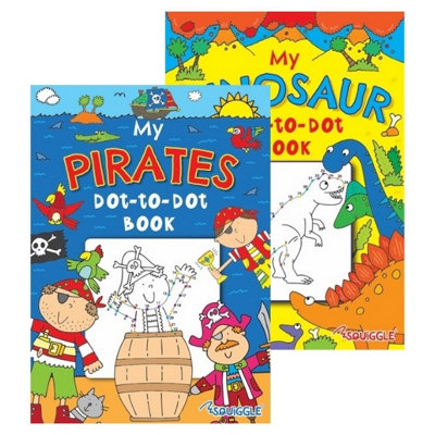 Dot to Dot Children Kids Activity Books A4 Mermaid Unicorn Pirate Dinosaur 4 Set - Image 4