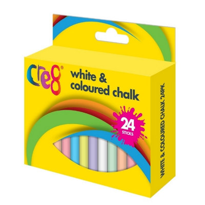 Pack of 24 White and Coloured Chalks - Image 3