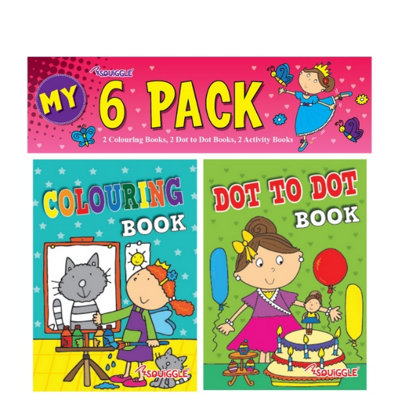B&Q -  Pack Of 6 Mini Colouring & Activity Books For Girls - Image 8